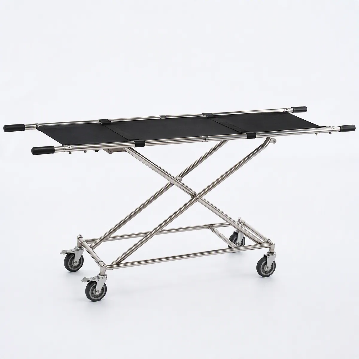 Folding Mortuary Stretcher X-Frame (MT-FOLDING-MORTUARY-S-06) — MedQ catalogue illustration